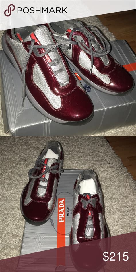 burgundy prada sneakers|Prada.